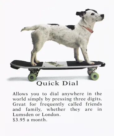 Image: Telecom Corporation of New Zealand: Quick Dial [S.P.O.T. on a skateboard. 1991]