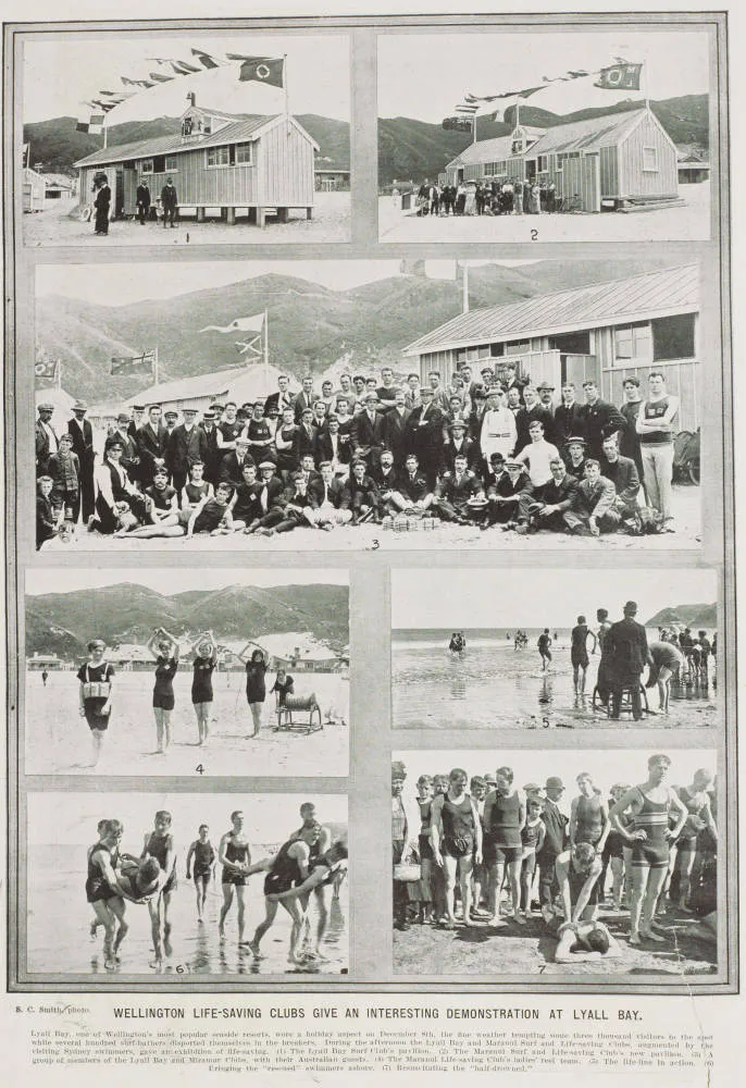 Wellington life-saving clubs give an interesting demonstration at Lyall Bay