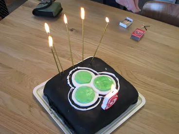 Image: Blazing birthday cake