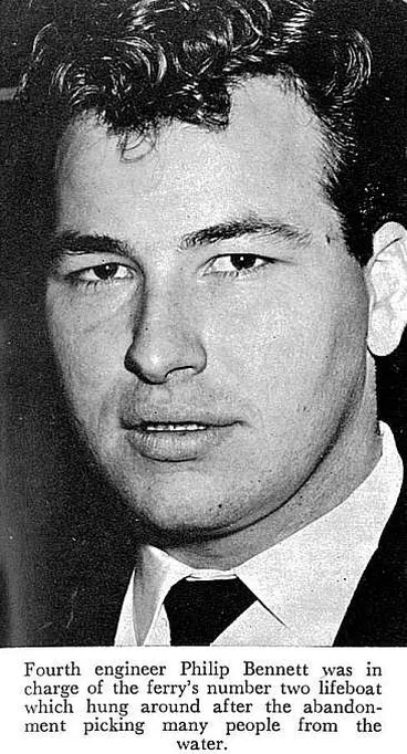 Image: Fourth engineer Philip Bennett was in charge of the ferry's number two lifeboat which hung around after the abandonment picking many people from the water