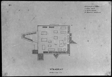Image: Plan of Hone Heke's pa at Okaihau, Bay of Islands, 1845