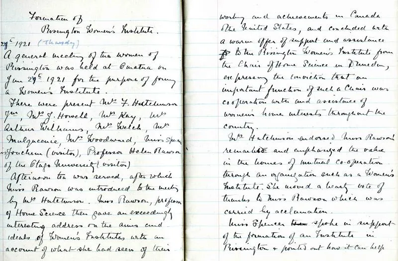 Minute book, Rissington Country Women's Institute