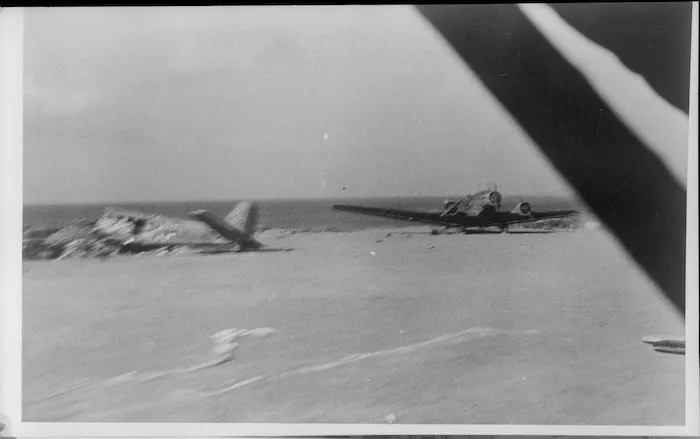 Wrecked German aerial troop carrier during the invasion of Crete
