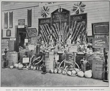 Image: MESSRS. ARTHUR YATES AND CO.'S EXHIBIT AT THE AUCKLAND AGRICULTURAL AND PASTORAL ASSOCIATION'S FIRST WINTER SHOW