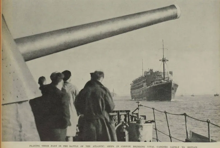 Playing their part in the Battle of the Atlantic: ships in convoy bringing vital cargoes safely to Britain