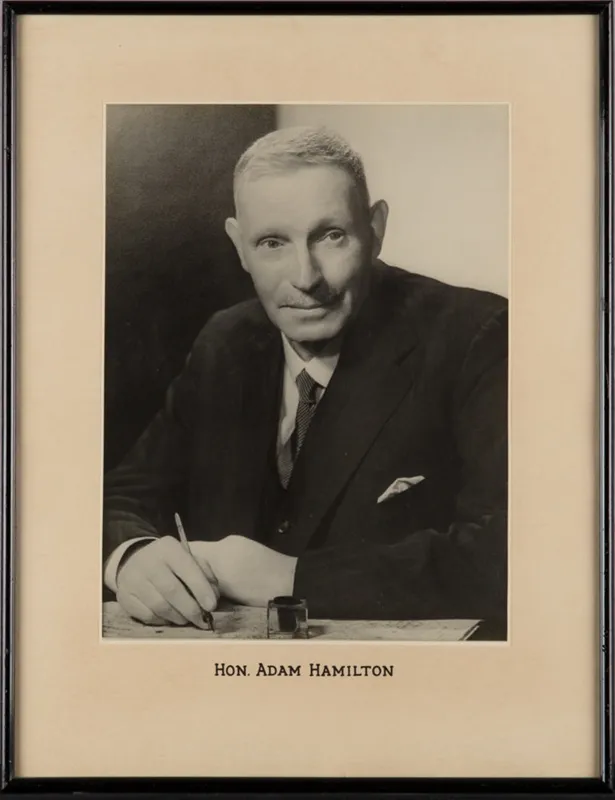Framed photograph, The Honourable Adam Hamilton