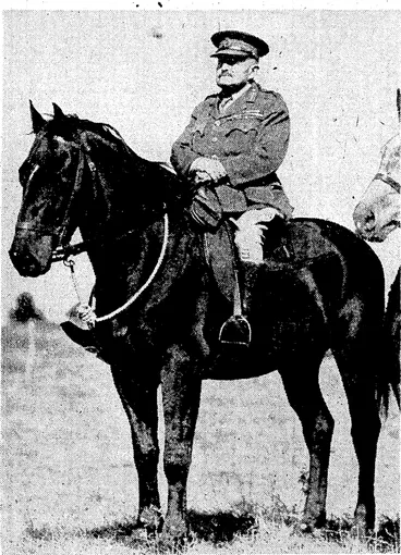 Image: Majbr-General Sir Andrew Russell, 'X.C.8., K.C,M.G., Inspector-General of the New Zealand Military Forces, whose resignation is . announced. (Evening Post, 29 July 1941)