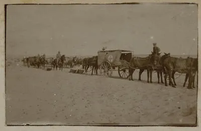 Transporting wounded over the field.