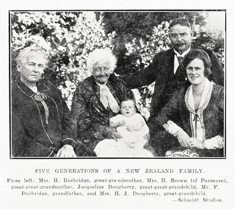 Five generations of a New Zealand family