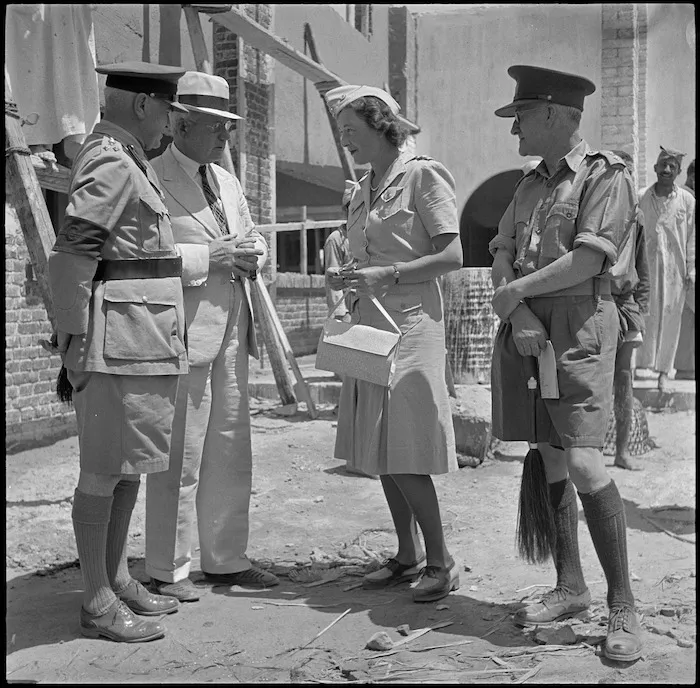 Prime Minister Peter Fraser, Mrs Chapman and Hon F Waite in Egypt