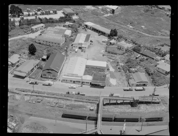 Train station, shops, industrial area, Penrose, Auckland