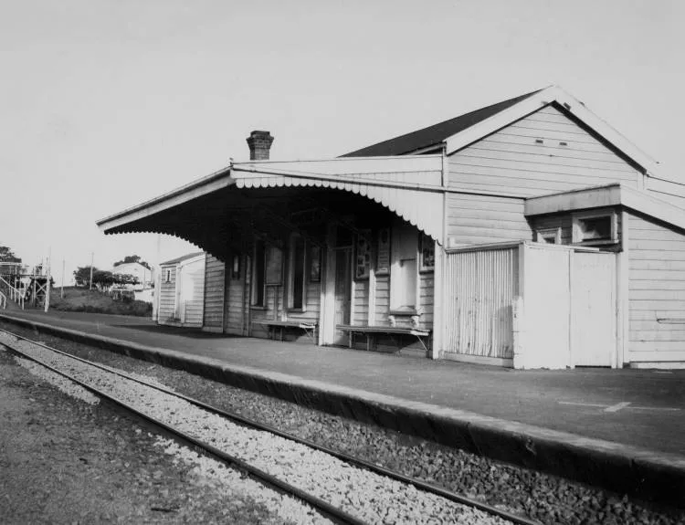 Historic railway station, Manurewa, 1971.