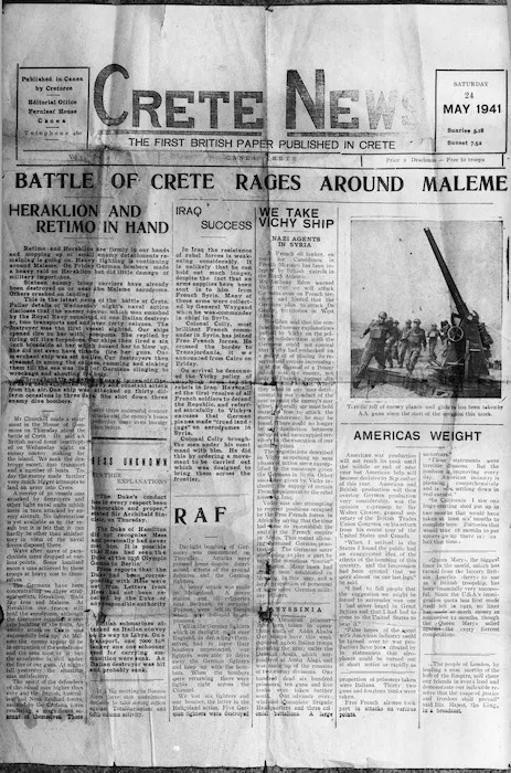 New Zealand soldiers at Sphakia, Crete.