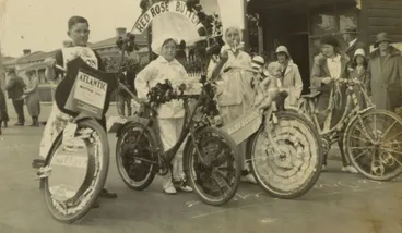 Image: Children with decorated bicycles in Royal Show procession