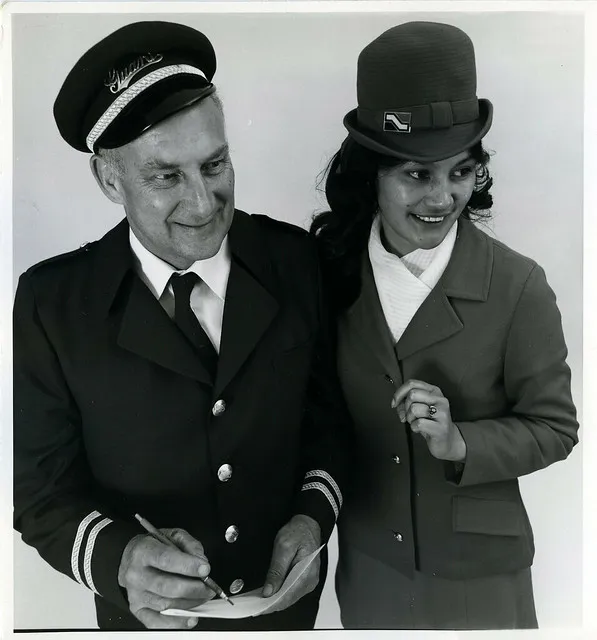 NZ Railways: Guard Tom Wood with hostess Leslie Turner