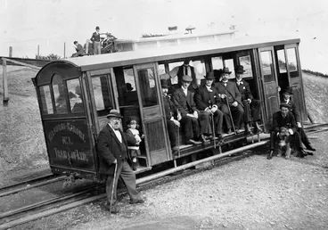 Image: Richard Seddon and others on and near the Kelburn Cable Car