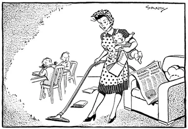 Image: Sanders, James E, 1911-1998:Top of the class. Auckland Star, 5 March 1948.