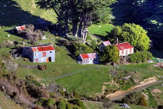 Old house, Robinsons Bay Valley Road, Banks Peninsula, Canterbury, New Zealand