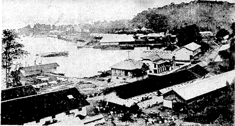 Sabang Harbour, on the island of Pulo Way, at the northern tip of Japanese-held Sumatra, in the Netherlands Indies. Sabang, one of the best harbours in the Far East, with modern dockyard facilities, power statipn, barracks, hangars, workshops, radio stations, and coal and petrol reserves, ivas recently attacked by a powerful naval force under Admiral Sir James Somerville. (Evening Post, 05 May 1944)