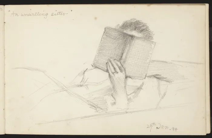 Hill, Mabel 1872-1956 :An unwilling sitter. 29th Jan [18]94