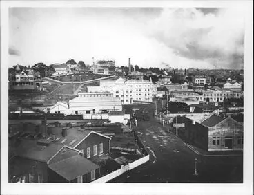Image: Emily Place and Beach Road, Auckland Central, 1904