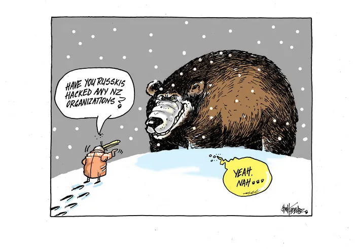 "Have you Russkis hacked any NZ organisations?" "Yeah nah"