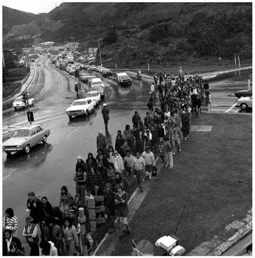 Image: Māori Land March - 13 October 1975, Ngauranga Gorge, Wellington