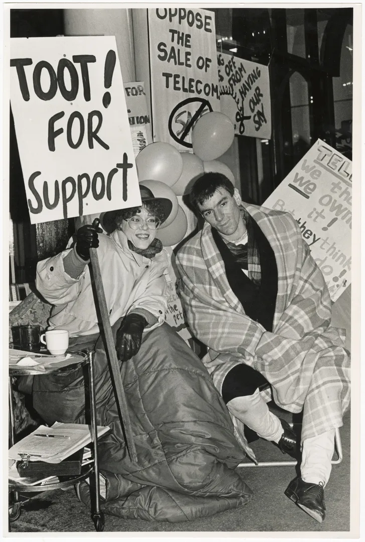 Protest against the sale of Telecom