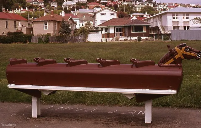 Newly Painted Playground Horse , Kew Playground c1972