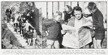 Image: A lonely life of service: lighthouse keepers and their families at Cuvier Island welcome the arrival of the government supply boat