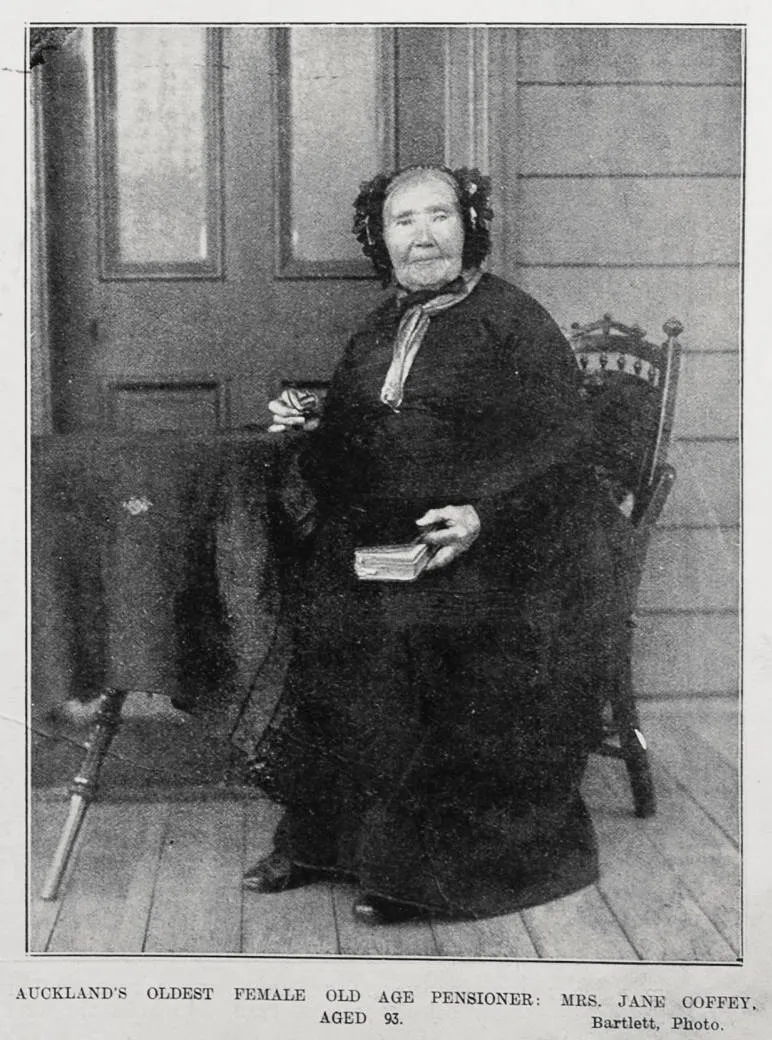 Mrs Jane Coffey, Auckland's oldest female pensioner aged 93