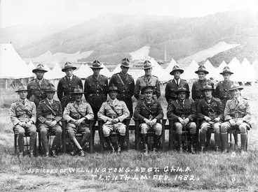 Image: Officers of Wellington Regiment, Trentham Army Camp