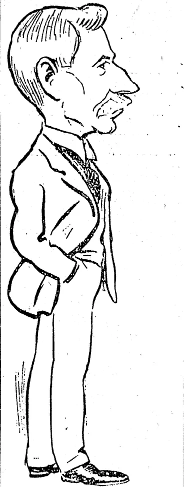 Image: H. A. PARKINSON, M.A. (Hettdmnstor, Newtown School. Wellington).  Ho Is a man who writoa M.A. (not one  who wrltoa "1 A.M.)  When ho puts his signature on card or  telogram.  Ho reads tho register at morn, he trains  the infant mind  For battle In the strife of life and poverty combined. (NZ Truth, 10 February 1917)