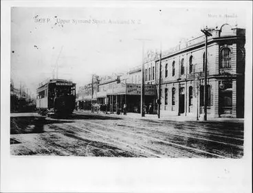 Image: Upper Symonds Street, showing Kingsland tramcar.