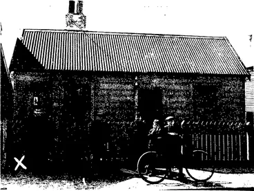 Image: THE HOUSE IN HAINING STREET. WELLINGTON, IN FRONT OP WHICH THE CHINAMAN, YUNG, WAS SHOT.  (Photos by J. H. Daroux.) (Otago Witness, 04 October 1905)