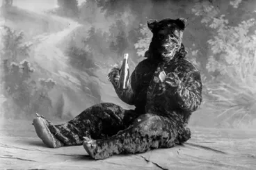 Image: Mr Wilson in a bear costume, 1909