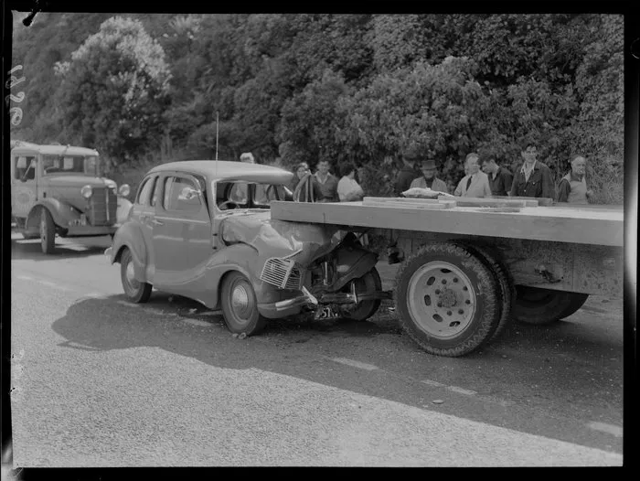 Accident on the Hutt Road where a car ran into the back of a truck