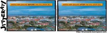 Image: Middle New Zealand BEFORE the Civil Union Bill. Middle New Zealand AFTER the Civil Union Bill. 1 December, 2004