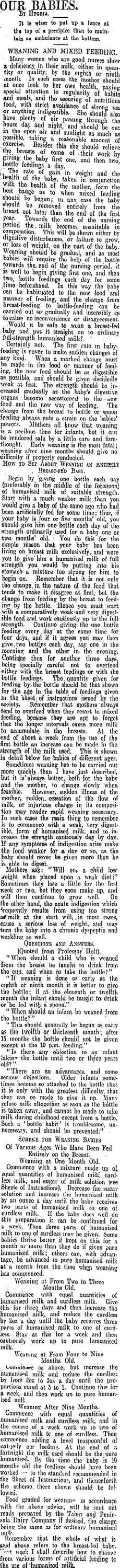 OUR BABIES. (Otago Daily Times 25-1-1908)