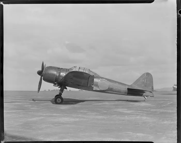Captured Japanese Mitsubishi Zero Zeke aircraft, Hobsonville