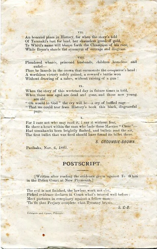 The Raid on Parihaka, (Page 3/3) by Samuel Croumbie-Brown, 6 Nov 1881