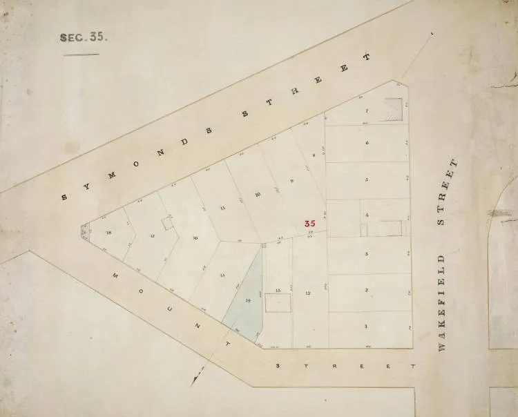 Map of Mount, Wakefield and Symonds Street, Section 35, City of Auckland