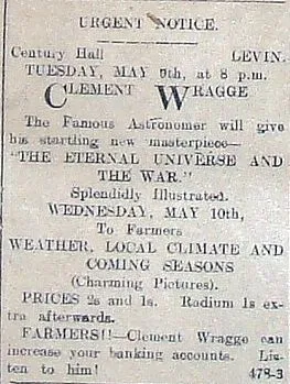 1916 06 May Clement Wragge in Levin