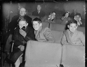 Image: Children and Charlie Chaplin movie