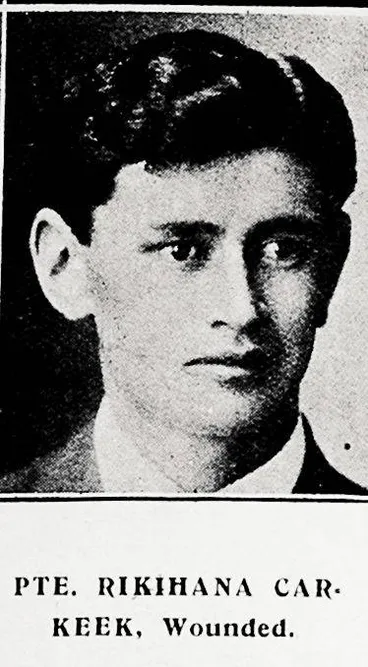 Private Rikihana Carkeek, wounded Image: Private Rikihana Carkeek, wounded