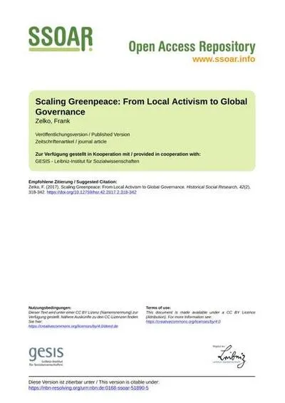 Scaling Greenpeace: From Local Activism to Global Governance