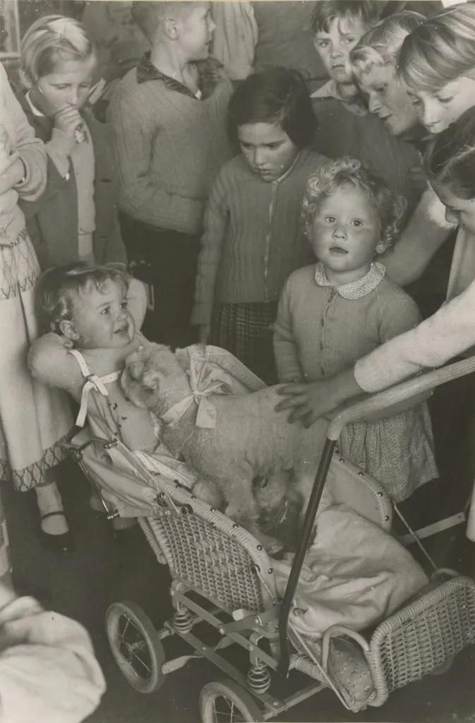 Children with pet lamb at Agricultural & Pastoral show