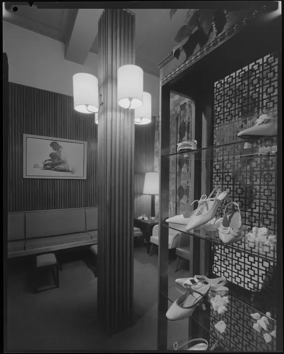 Interior, Ashley Ardrey shoe shop, Willis Street, Wellington