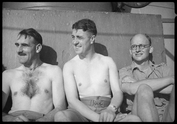 An ASC trio aboard troopship