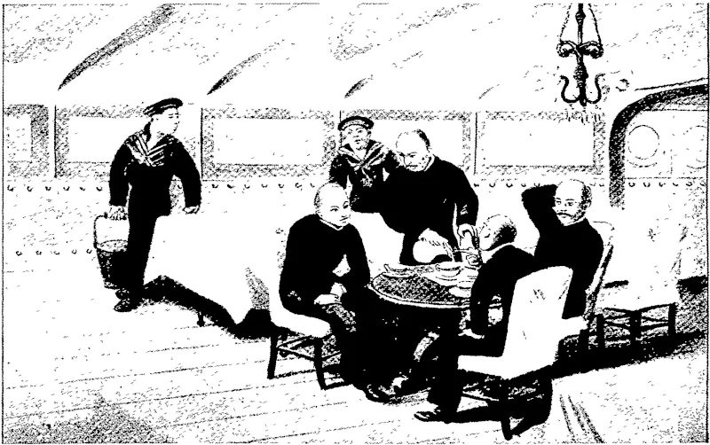IN TOKEN OF FAILURE: JAPANESE OFFICERS. SHAVEN IN ORDER TO SHOW THEIR RJEIGRET AT THEIR. UNSUCCESSFUL AiIEMPI TO BLOCK PORT ARTHUR.  According to an ancient custom, these officers, who took part in tihe first unsuccessful attempt to block Port Arthur, shaved their heads in token of failure. The idea is that they have done with th ambitions of this world, and are  fit only for the Buddhist cloister. (Otago Witness, 03 August 1904)